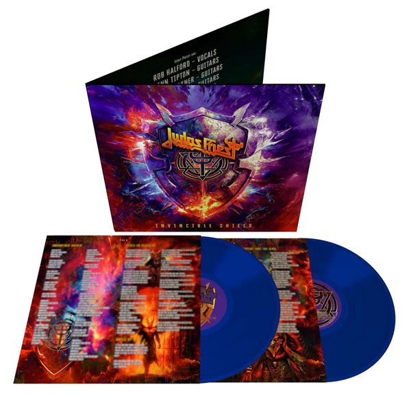 Judas Priest Invincible Shield Vinyl LP [Blue]
