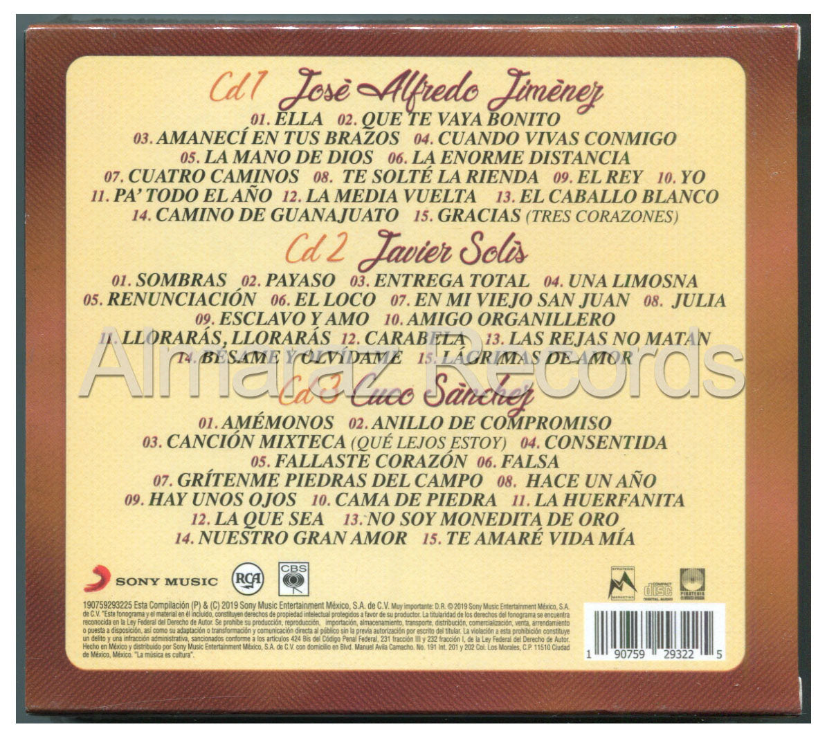2 Siglos De Musica Javier Solis / Jose Alfredo Jimenez / Cuco Sanchez 3CD
