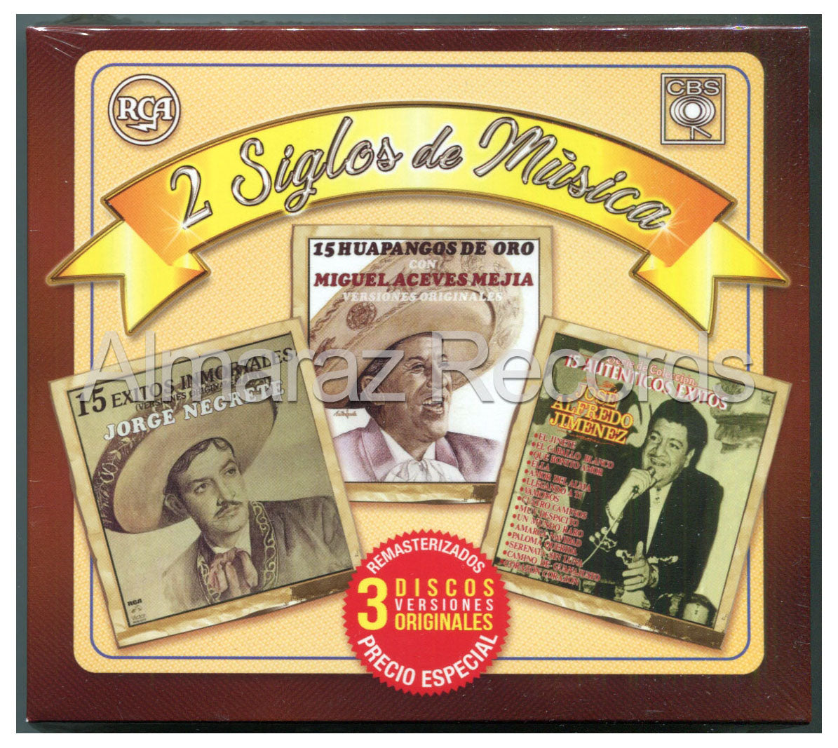 2 Siglos De Musica Jorge Negrete / Miguel Aceves Mejia / Jose Alfredo Jimenez 3CD