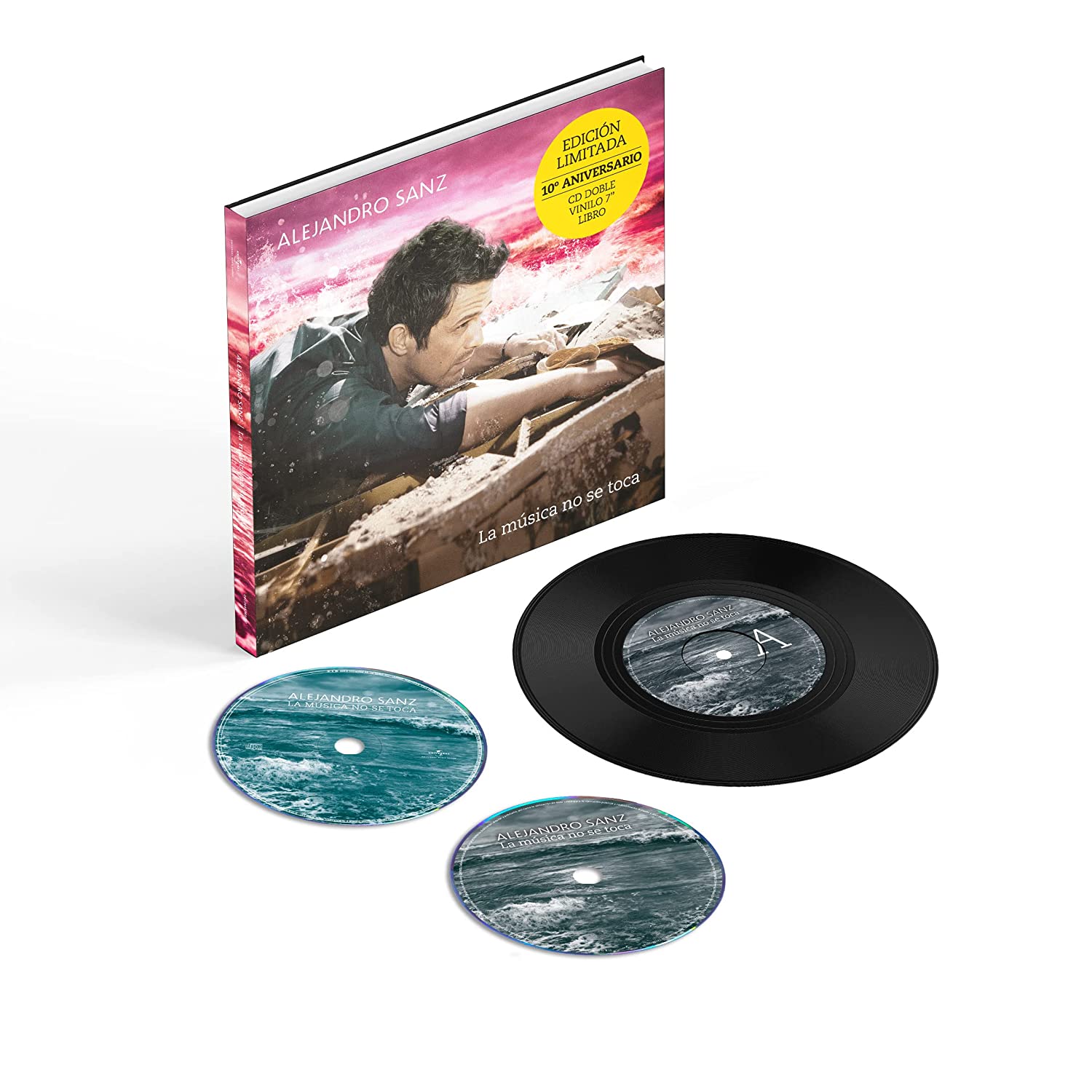 Alejandro Sanz La Musica No Se Toca 10 Aniversario 2CD+Libro+7"
