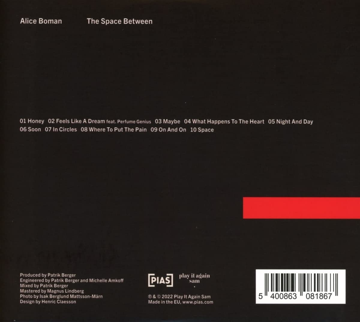Alice Boman The Space Between CD [Importado]