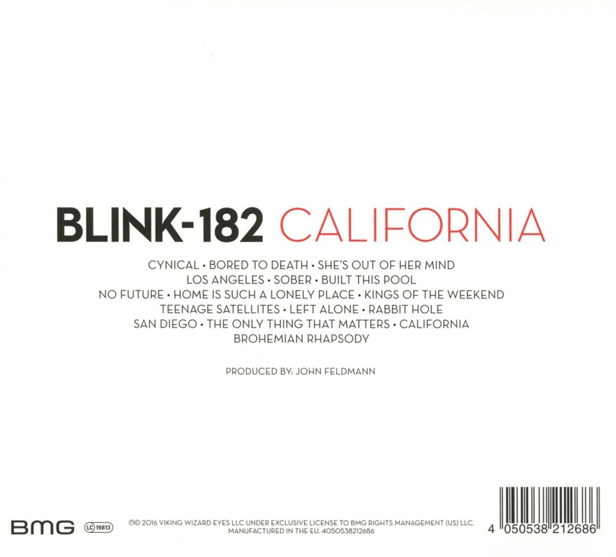 Blink-182 California CD [Importado]
