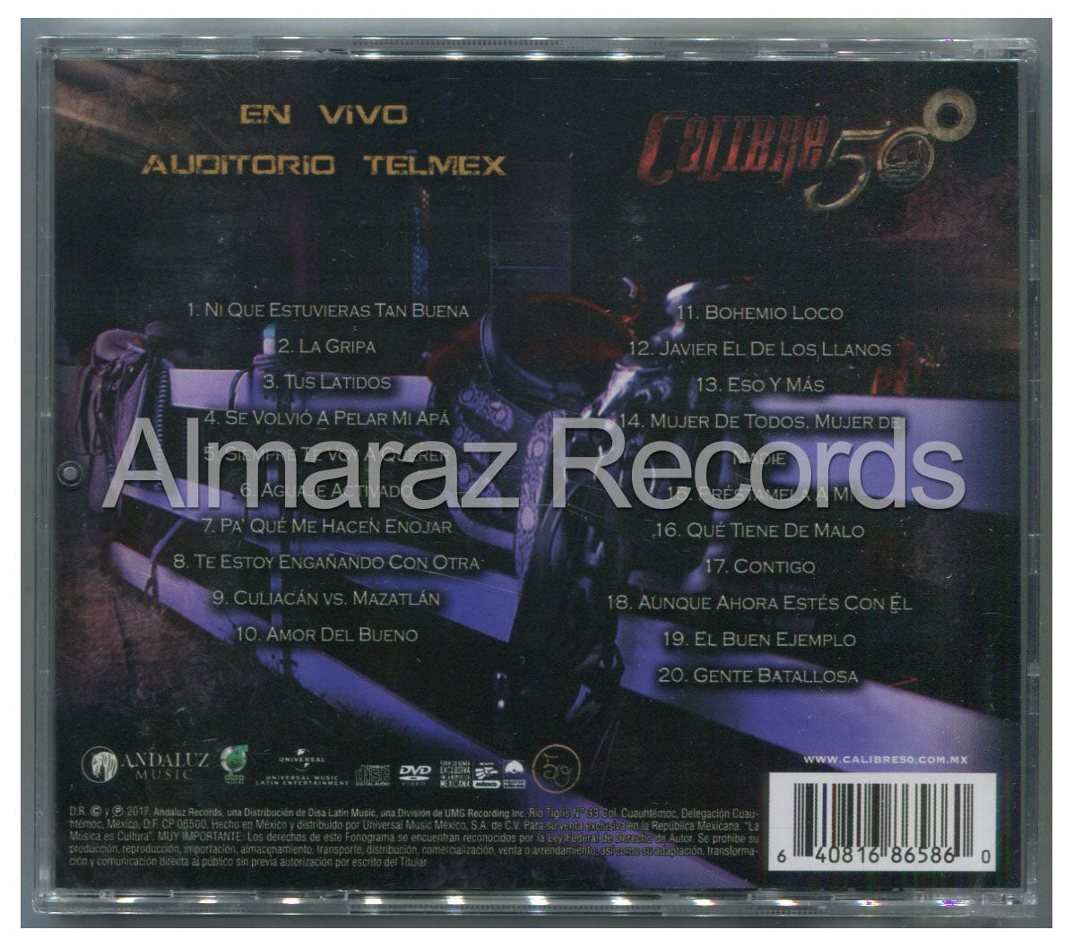 Calibre 50 En Vivo Auditorio Telmex CD+DVD