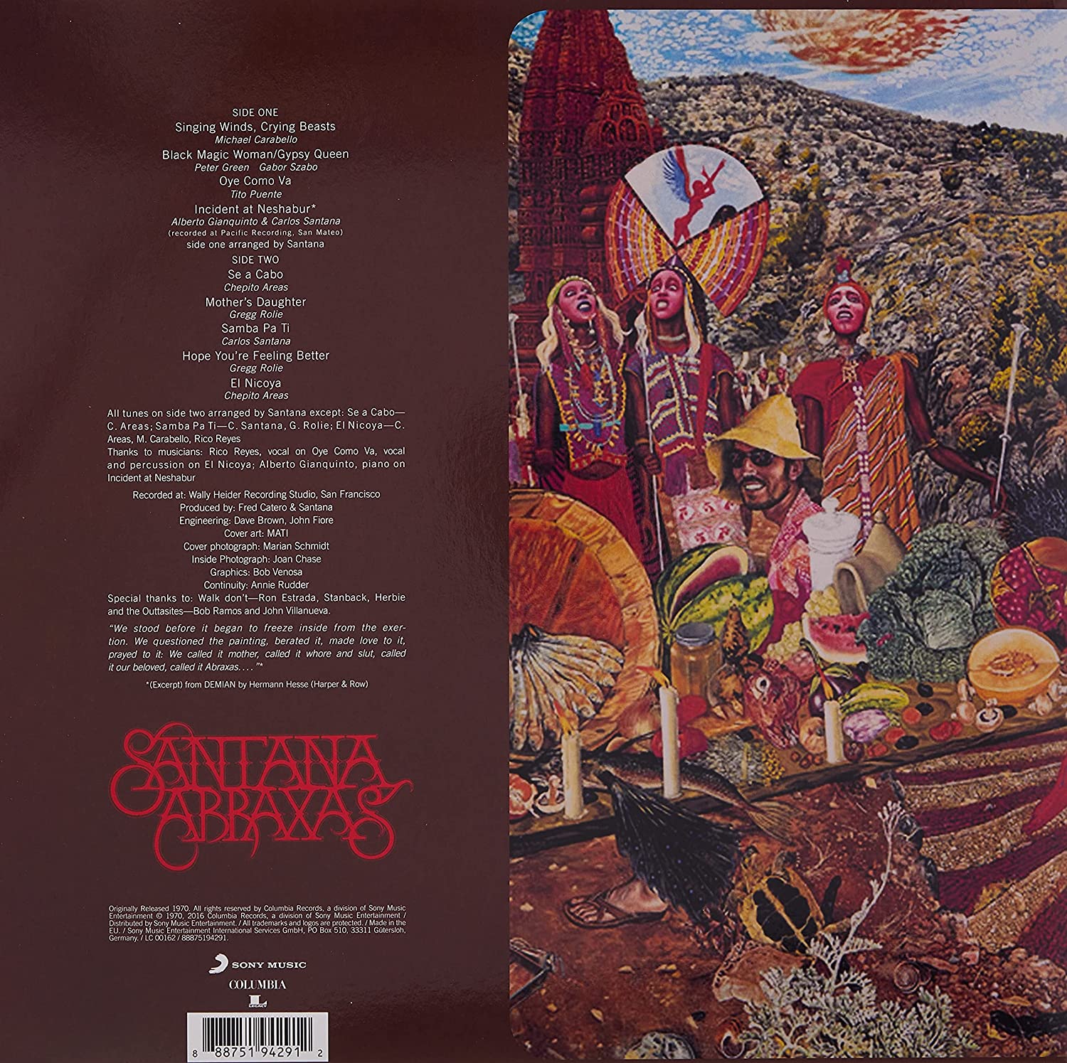 Carlos Santana Abraxas Vinyl LP