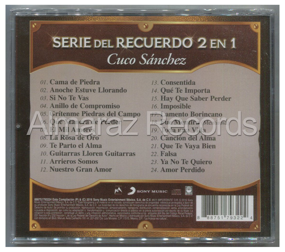 Cuco Sanchez Serie Del Recuerdo 2 En 1 CD