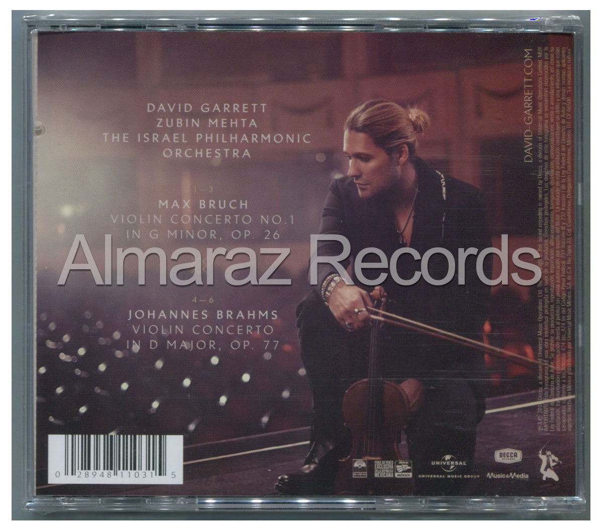 David Garret Zubin Mehta Timeless Brahms & Bruch Violin Concertos CD - Almaraz Records | Tienda de Discos y Películas
 - 2
