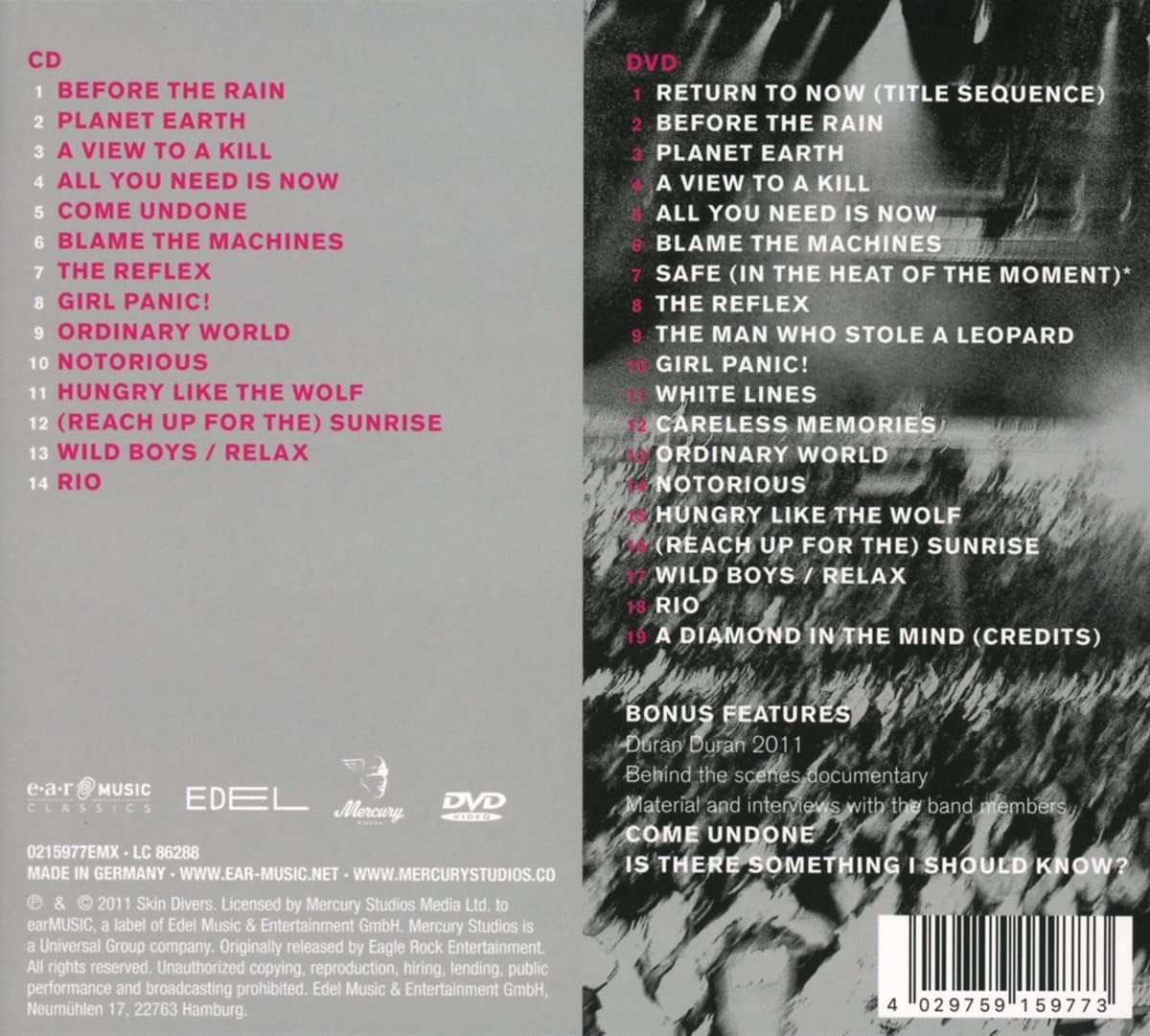 Duran Duran A Diamond In The Mind Live 2011 CD+DVD [Importado]