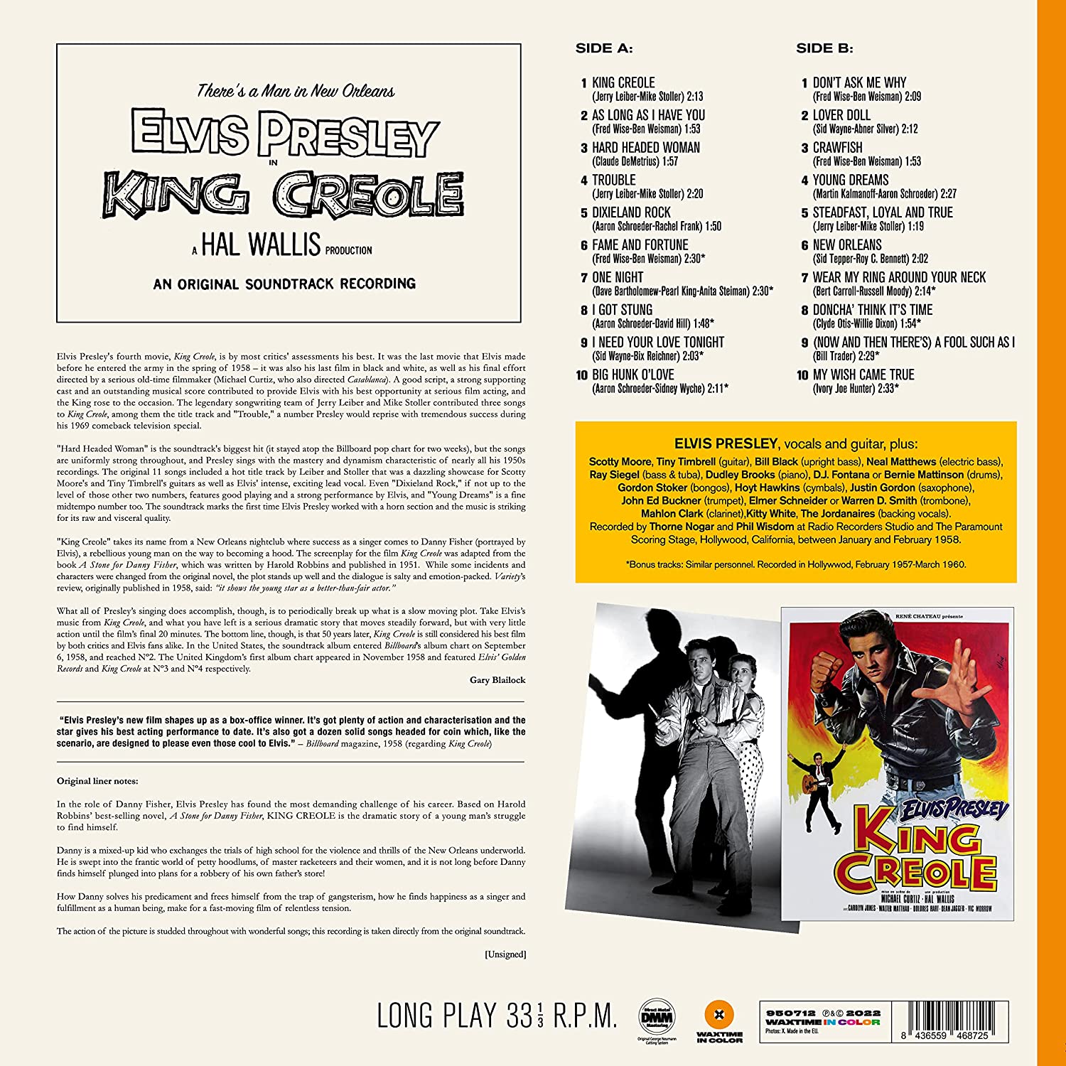 Elvis Presley King Creole Limited Orange Vinyl LP