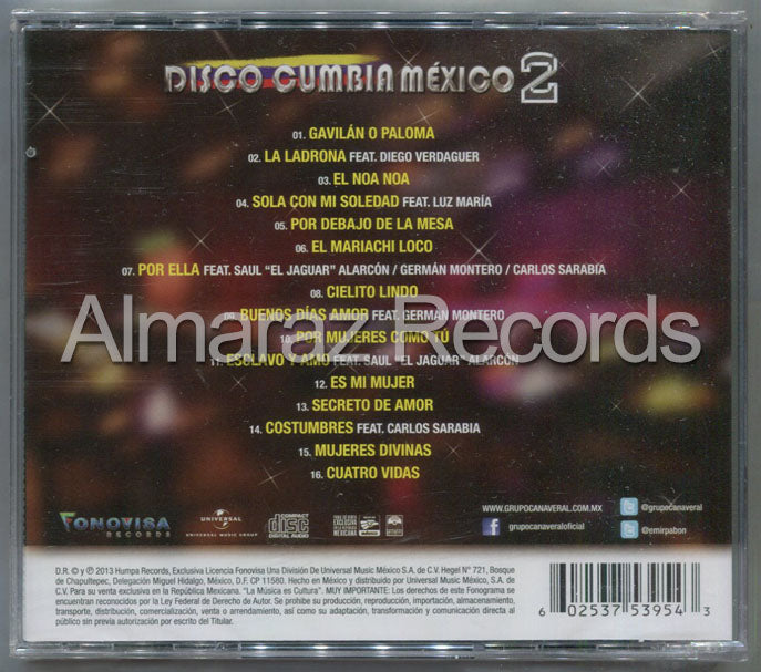 Grupo Cañaveral Disco Cumbia Mexico Vol.2 CD