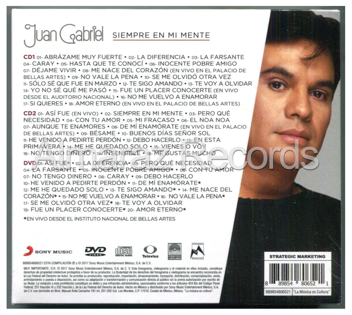 Juan Gabriel Siempre En Mi Mente 2CD+DVD