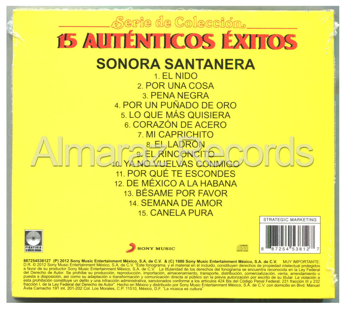 La Sonora Santanera 15 Autenticos Exitos Vol. III CD (2012 Digipak) - Almaraz Records | Tienda de Discos y Películas
 - 2