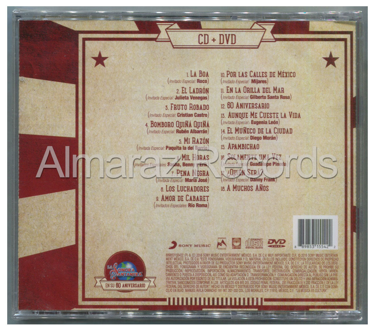 La Sonora Santanera En Su 60 Aniversario CD+DVD - Almaraz Records | Tienda de Discos y Películas
 - 2