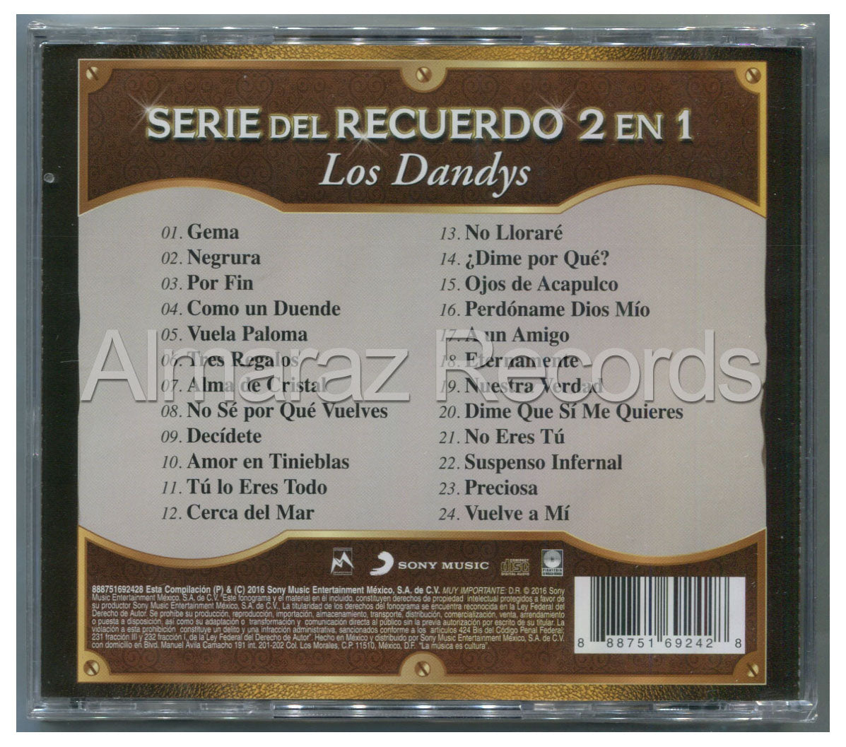 Los Dandy's Serie Del Recuerdo 2 En 1 CD - Almaraz Records | Tienda de Discos y Películas
 - 2