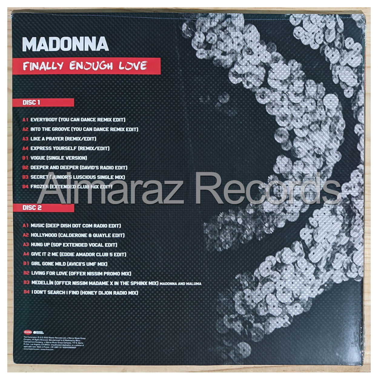 Madonna Finally Enough Love Exclusive Clear Vinyl LP