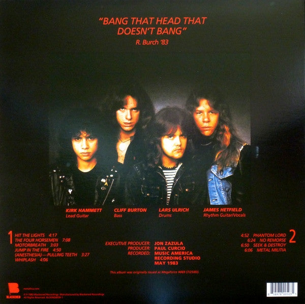 Metallica Kill 'Em All Vinyl LP