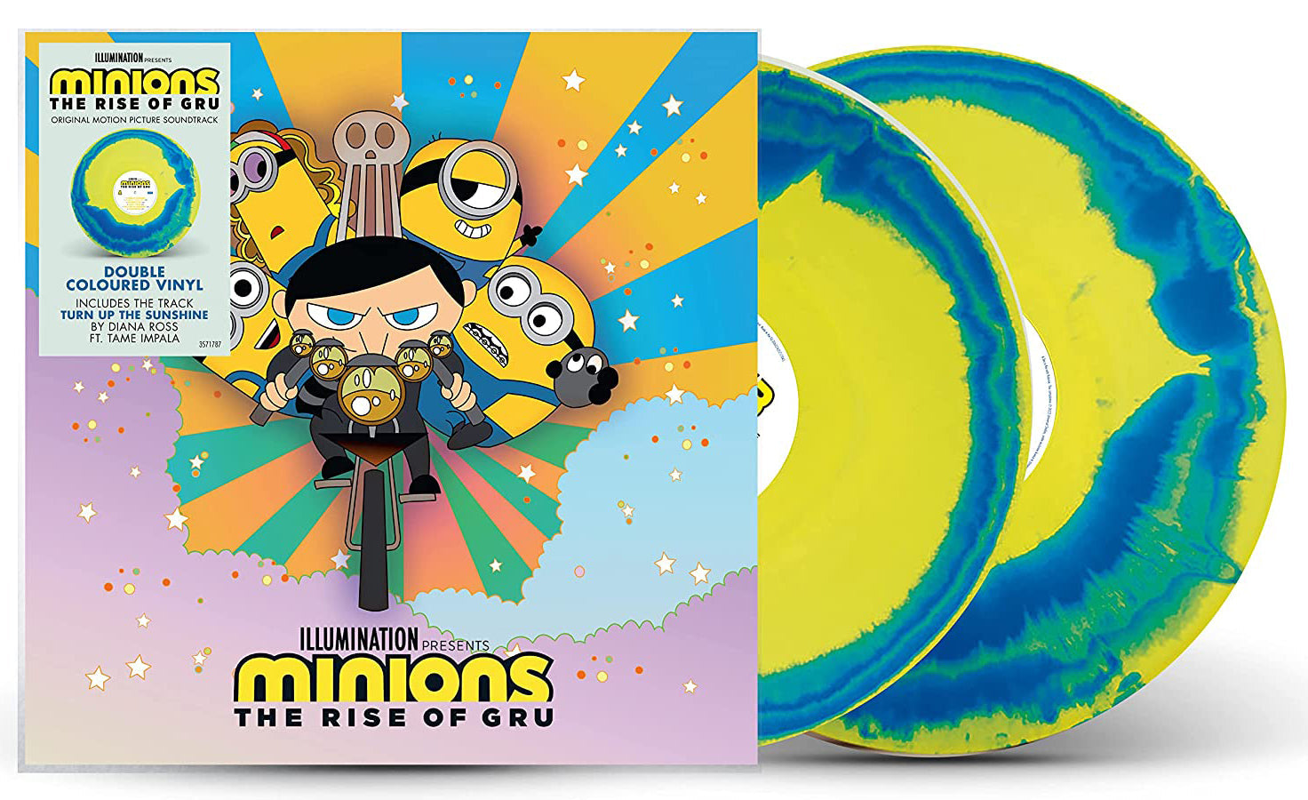 Minions The Rise Of Gru Limited Yellow & Blue Swirl Vinyl LP