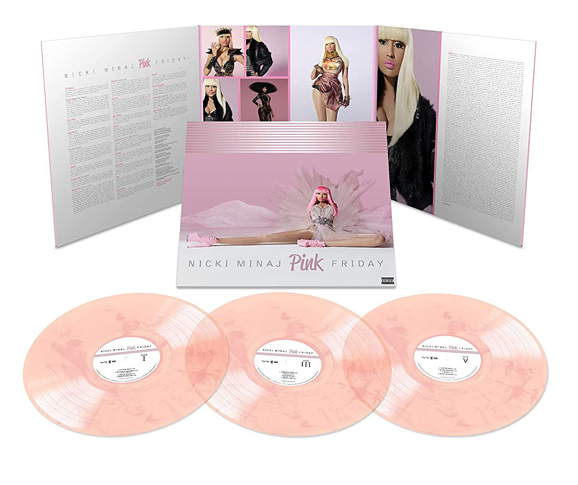 Nicki Minaj Pink Friday 10th Anniversary Deluxe Pink/White Swirl Vinyl LP