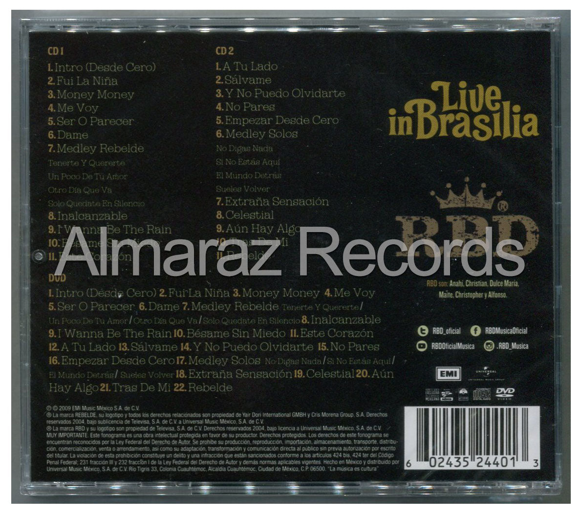 RBD Live In Brasilia 2CD+DVD
