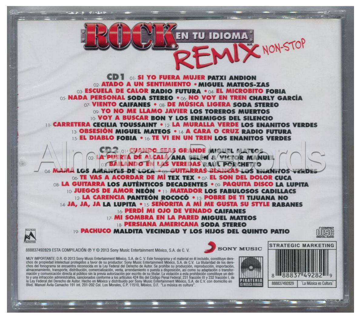Rock En Tu Idioma Remix Non-Stop 2CD