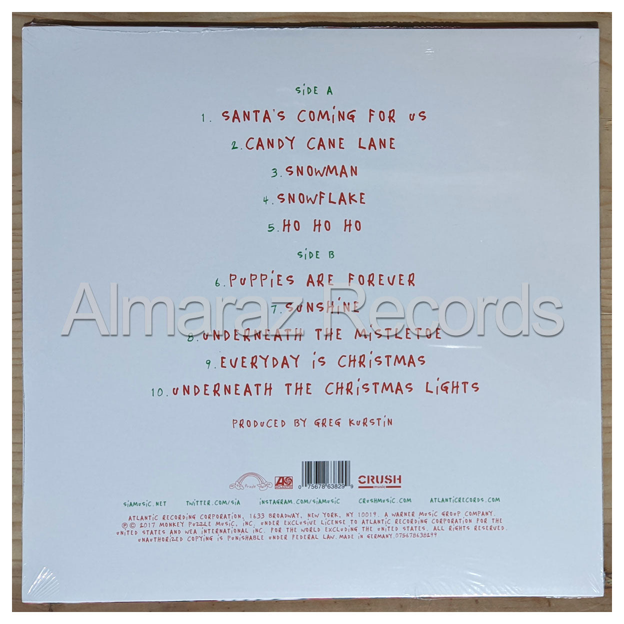 Sia Everyday Is Christmas Limited White Vinyl LP