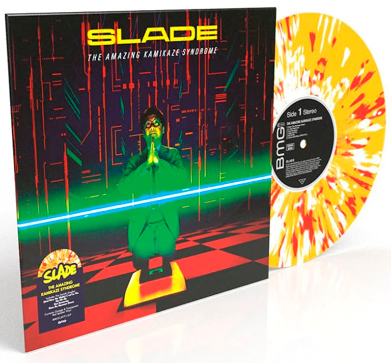 Slade The Amazing Kamikaze Syndrome Yellow/Red Splatter Vinyl LP
