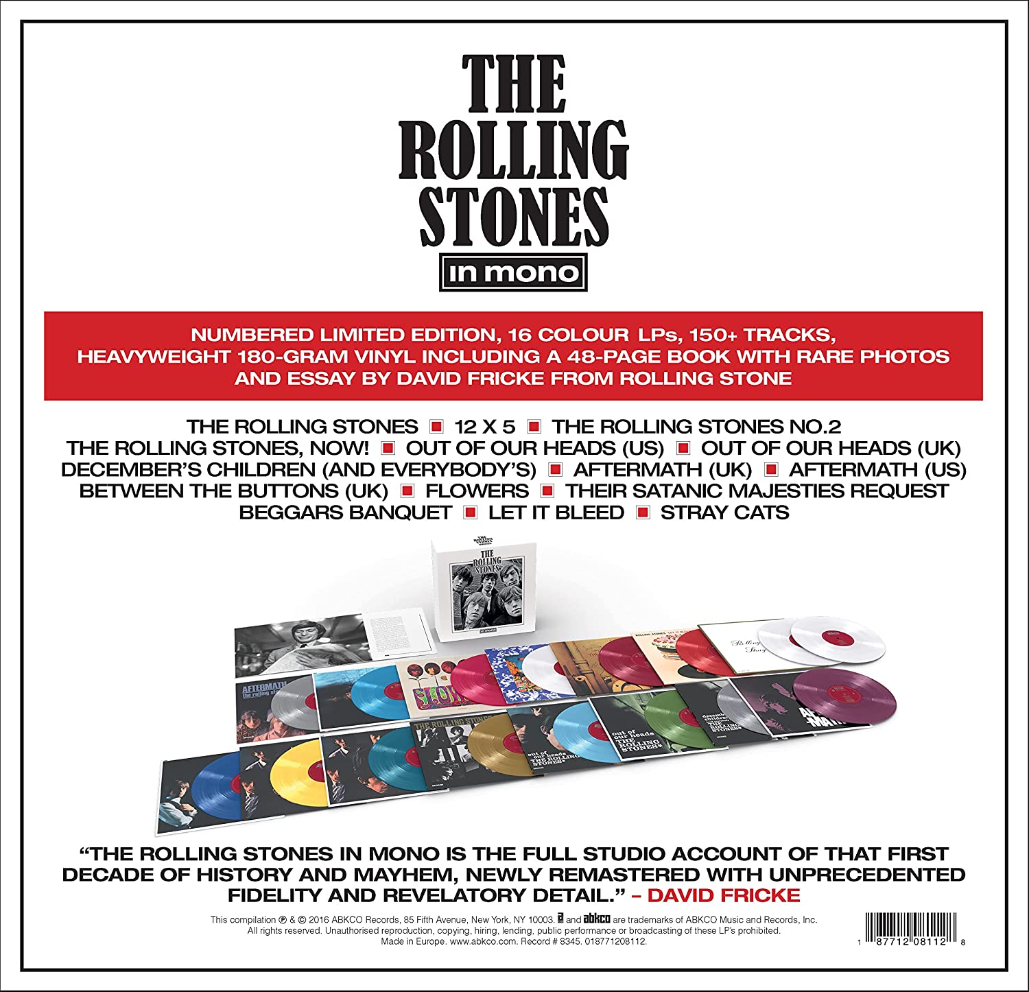 The Rolling Stones In Mono Limited Coloured Vinyl LP Boxset